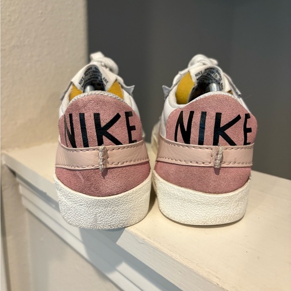 Nike Blazer Low Jumbo White Pink Leather Suede Casual Athletic Shoe Women 12 - Picture 8 of 9